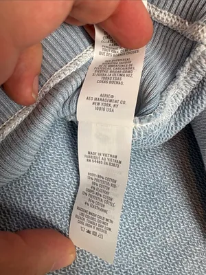 Aerie Seams Right Puff Sleeve Oversize Crop Shirt NEW thumbnail 6