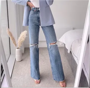 ZARA WIDE FULL LENGTH JEANS Size 2 thumbnail 2