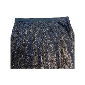 New The Limited Womens Midi Skirt Sz 0 Black All Over Sequin Side Slit‎ thumbnail 2