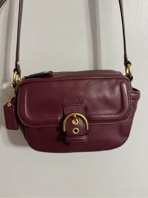 Coach Burgundy Leather Camera Crossbody with Gold Hardware thumbnail 9