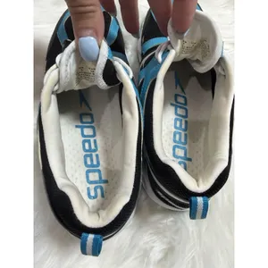Speedo Womens Size 7 Hydro Comfort 4.0 Shoes WaterSneakers Blue/Teal Black White thumbnail 11