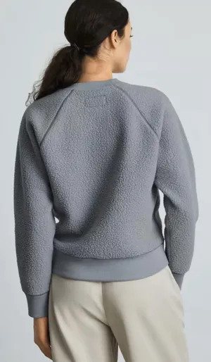 Everlane Sweatshirt ReNew Fleece Raglan Long Sleeve Crewneck Smoke Light Blue M thumbnail 2