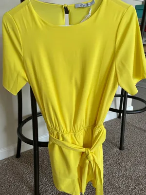 Yellow Open Back Romper thumbnail 1