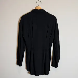White Fox Feels Like A Holiday Shirt Dress Womens Small Black Micro Mini Pleated thumbnail 6