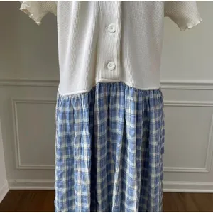 Vintage 80s 90s Barbara Lesser Maxi Dress Cottagecore Thermal Seersucker Cabinco thumbnail 4