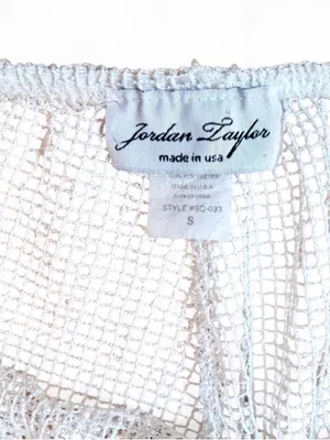 Jordan Taylor White Wide-Leg Mesh Pants Cover Up with Iridescent Sequence Sz S thumbnail 4