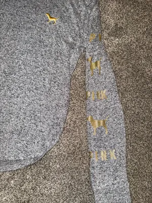 PINK Victoria's Secret Gray Space Dye Long Sleeve Campus Crew Neck Shirt thumbnail 2