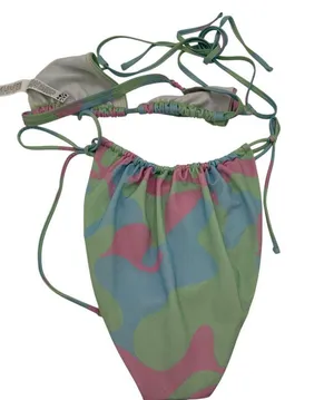 ASOS Design Fuller Bust Triangle Bikini Pastel Camo Print Size 36DD-E / 14 thumbnail 6