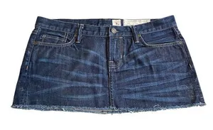 All Saints Spitalfields‎ 10 Micro Mini Denim Jean Skirt Frayed Short Y2K thumbnail 1