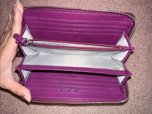 Coach Ashley Op Art Zip Around Wallet Purple thumbnail 8