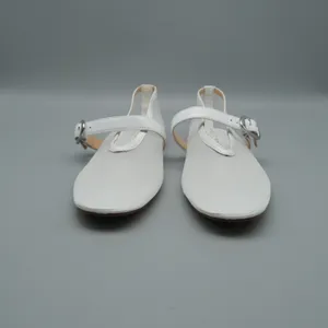 Marc Fisher Godina Mesh Mary Jane Flats 8M White Leather Trim Sheer Ballet thumbnail 2