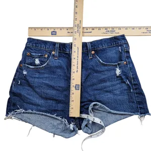 Levis 501 Original Jean Shorts Womens 29 High Rise Distressed Button Fly Denim thumbnail 7