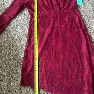 Fredrick’s Of Hollywood Deep Red Off Shoulder Nighty NWT thumbnail 3