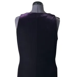 Vintage AGB Dark Purple Beaded Velvet Sleeveless Maxi Dress Whimsigoth Wedding thumbnail 7