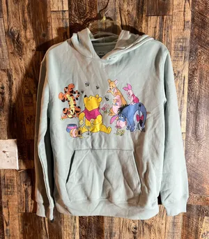 Disney NWT Winnie the Pooh friends blue pullover hoodies top thumbnail 1