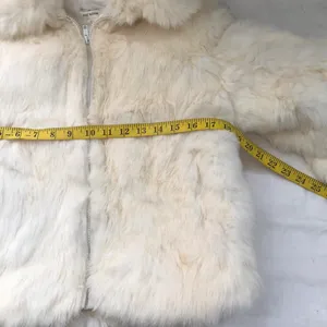 2000s Y2K Real fur jacket large collar long sleeve zipper closure Size M White Size M thumbnail 3