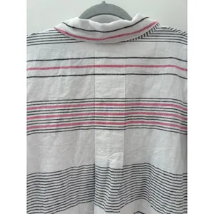 Habitat Button Down Shirt Linen Cotton Striped Tunic Top Womens Small Lagenlook thumbnail 7