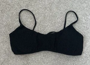 Hollister Black Smocked Bikini Top Adjustable thumbnail 1