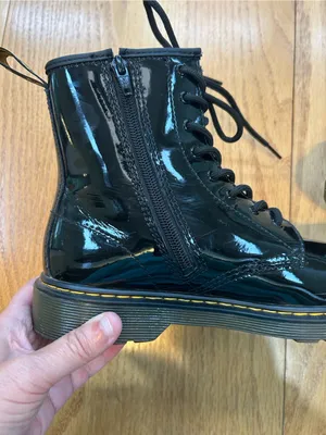 Dr. Martens 1460 Y Black Patent Boots Womens 7 Shiny Lace Up Side Zipper Boots thumbnail 8