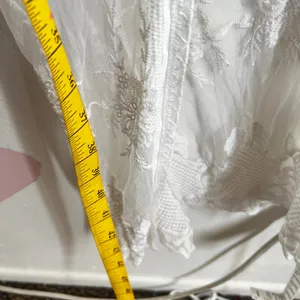 White Lace Kimono Duster‎ Ethereal Boho Cottagecore Festival Layering Medium thumbnail 4