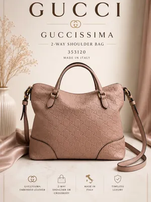 GUCCI Guccissima Bree Medium Foldover Tote Pink Leather 2-Way Crossbody Bag thumbnail 2