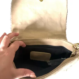 ZARA Quilted Shearling‎ Shoulder Bag Tan thumbnail 8