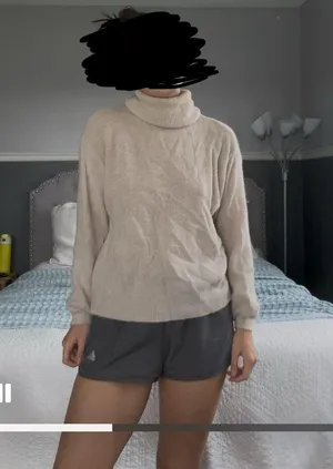 Easy Clothes Taupe Turtleneck Sweater Tan Size M thumbnail 1