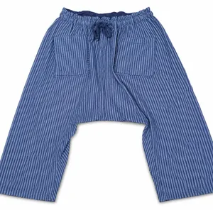 Free People Runyon Oversized Stripe Pants Womens xl Blue Striped Harem Festival thumbnail 3