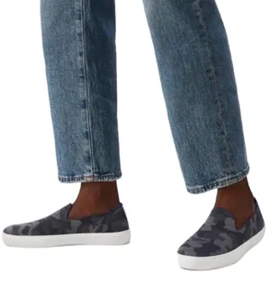 Rothy’s The Original Slip-On Sneakers in Black & Gray Camo thumbnail 1