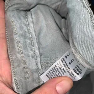 American Eagle destroyed distressed light gray Mom Straight 00 jeans thumbnail 2