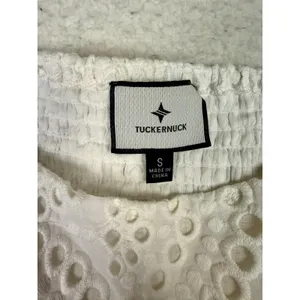 Tuckernuck Dress S White Eyelet Lace Puff Sleeve Abigail Dress Babydoll Cottage thumbnail 3