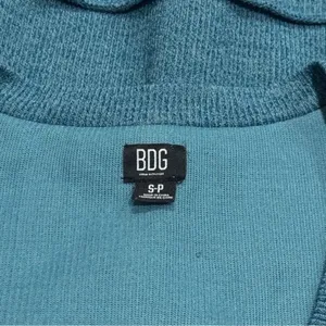 BDG Urban Outfitters Teal Knit Three Quarter‎ Sleeve Oversize Croptop Coastal S thumbnail 4