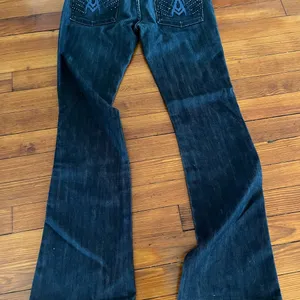 7 For All Mankind Jean Size 28 A Pocket Flare Cross Stitch thumbnail 4