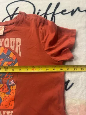Self Esteem Boho-style retro graphic crop top featuring the text "Find Your Harmony" Size L thumbnail 6