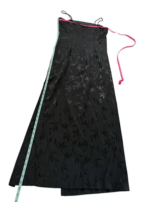 Vintage J.R. Nites by Caliendo Black Tonal Floral Jacquard Maxi Dress thumbnail 10