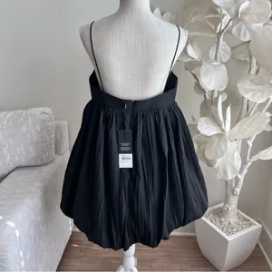 Acler Palermo Black Bubble Hem Spaghetti Straps Mini Dress thumbnail 6