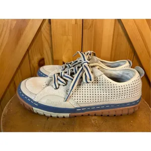 Simple Women Khaki Woven Lace Up Suede Sneaker Shoe Women's Size 8 thumbnail 3