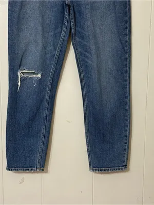 Abercrombie & Fitch Curve Love Mom Jeans High Rise Distressed Blue Size 25 thumbnail 5
