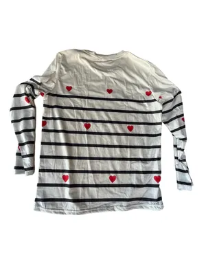 Women's Long Sleeve Stripes and Hearts Tee Size M #260229 thumbnail 6