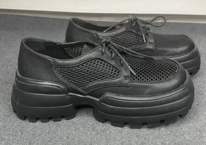 Lady Go Diva Platform Oxfords‎ Shoes Womens Lug Sole Mesh Chunky Black Sz 7 NWOT thumbnail 1