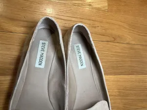 Steve Madden Shoes Womens Size 9 Beige Suede Feather Pointed Toe Loafers thumbnail 9