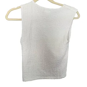 Abercrombie & Fitch‎ Tank Top Womens XS White Textured Crinkle Casual thumbnail 2