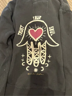 Spiritual Gangster Black Crewneck Sweatshirt with Gold Heart Logo thumbnail 5