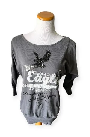 Womens Select Sequins Eagle Oversized Sweatshirt thumbnail 1