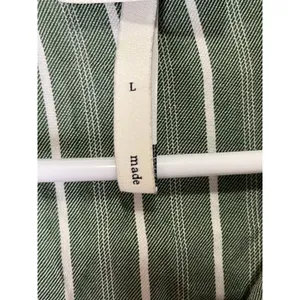 Cozy Earth Pajama Set Womens Large Green White Stripe Button Up Drawstring Pants thumbnail 8