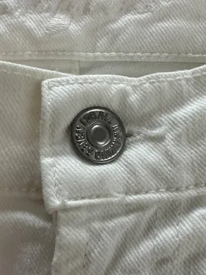 7 For All Mankind Sz 27 White Denim Low-Rise Skinny Jeans Y2K Rhinestone Pockets thumbnail 6