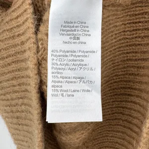 J. Crew sweater size M alpaca wool cable knit balloon sleeve pullover camel NEW thumbnail 9
