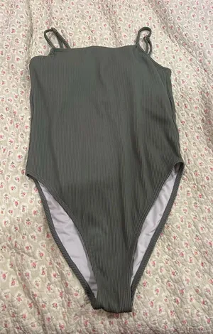 Cotton On BODY Olive Green Ribbed One-Piece Swimsuit thumbnail 1