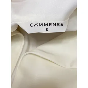 Commense Women's White Satin Long Sleeve Tie Front Shirt Tunic Wrap Blouse Top S thumbnail 5