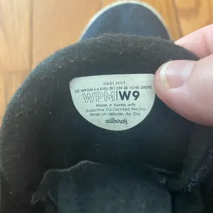 Women's Allbirds WPM Wool Piper Mids Black White 7-Eye Sneakers Size‎ 9 thumbnail 6